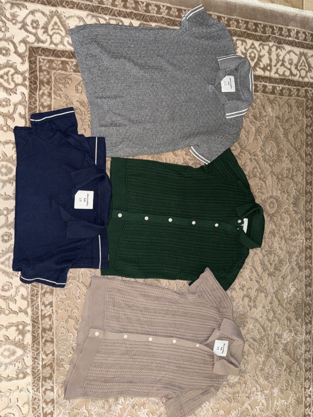abercrombie kids Navy, Gray, Green & Taupe Knit Top Bundle